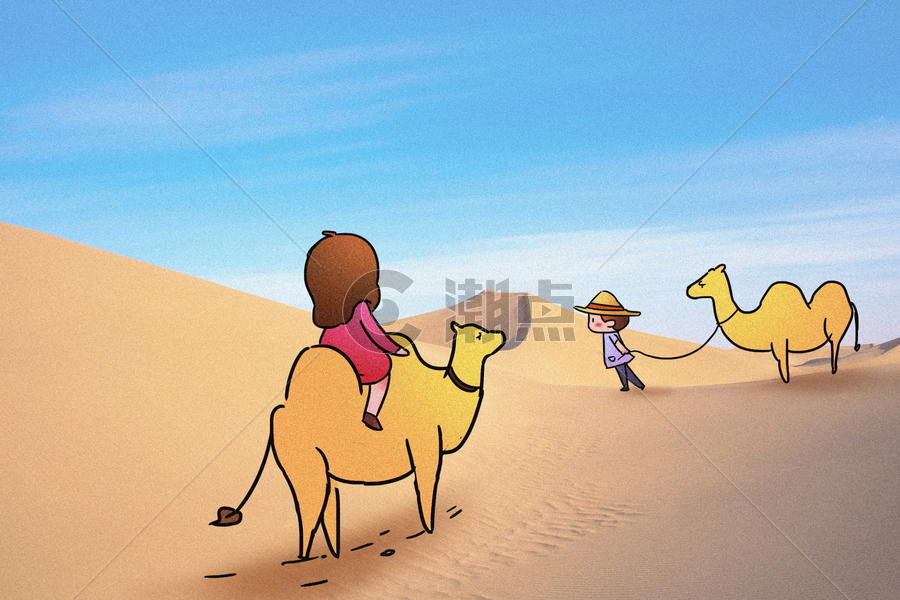 骑骆驼创意摄影插画图片素材免费下载