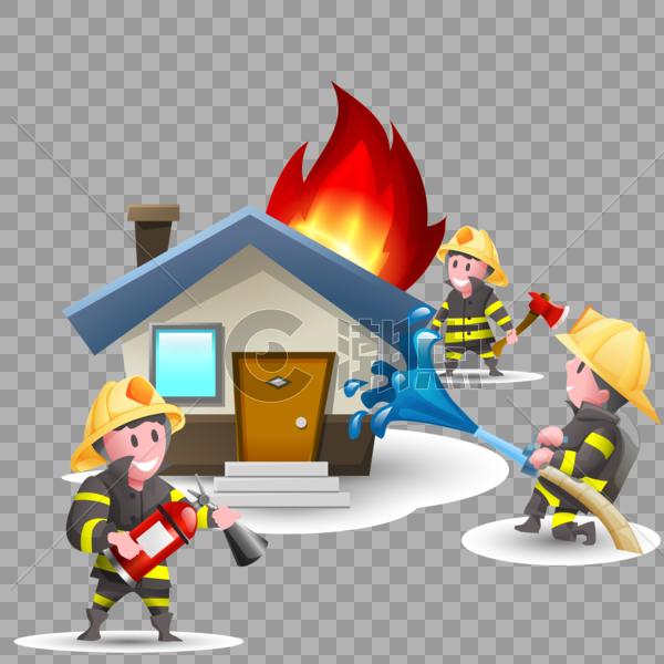 消防队员灭火元素图片素材免费下载