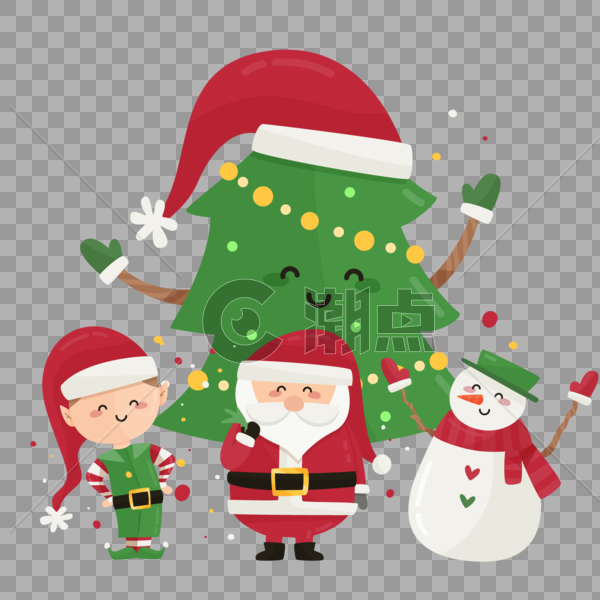圣诞树下的狂欢图片素材免费下载
