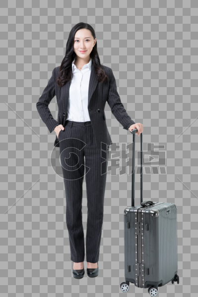 商务女性出差行李箱图片素材免费下载
