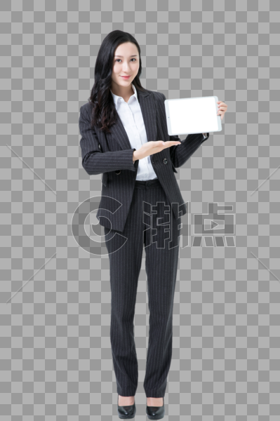 商务女性拿着平板电脑图片素材免费下载