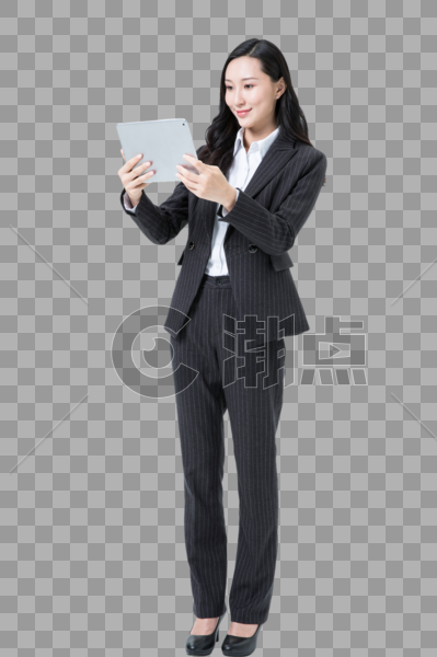 商务女性拿着平板电脑图片素材免费下载