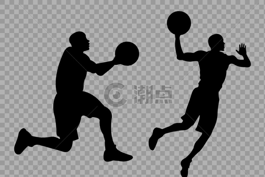 篮球运动员扣篮剪影图片素材免费下载