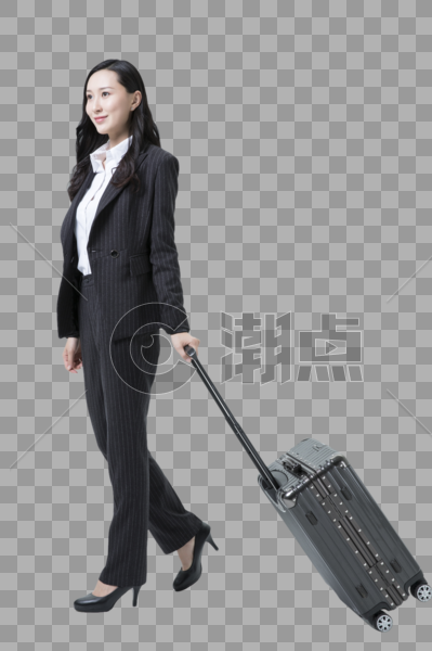 商务女性出差行李箱图片素材免费下载