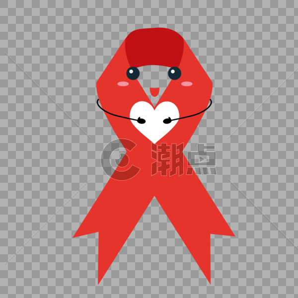 创意红色艾滋病标致设计图片素材免费下载