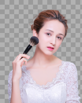 清新妆面美女化妆刷广告图片素材免费下载