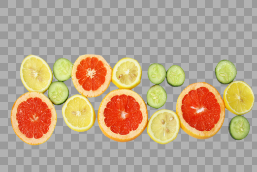 柠檬西柚黄瓜片夏季水果静物图片素材免费下载