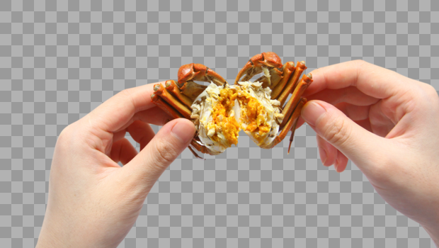 剥美味大闸蟹螃蟹蟹黄图片素材免费下载