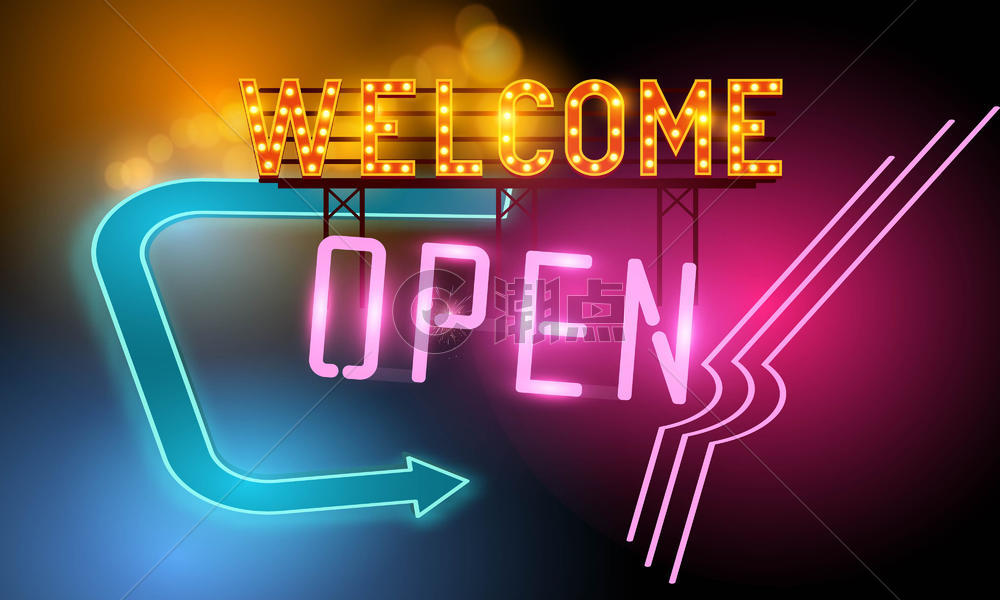 霓虹发光背景ai 背景素材图片 4000x2400 潮点视频