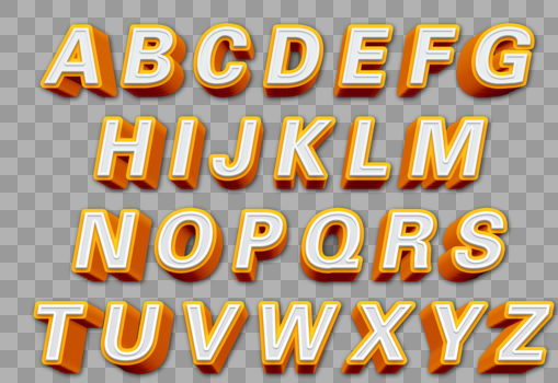 橙色立体字母图片素材免费下载