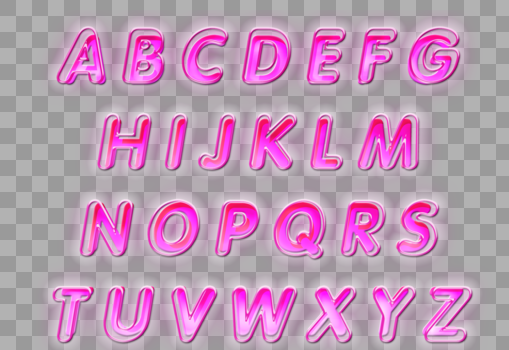 粉色灯光英文字母图片素材免费下载