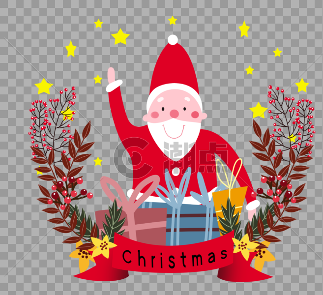 清新圣诞节装饰素材图片素材免费下载