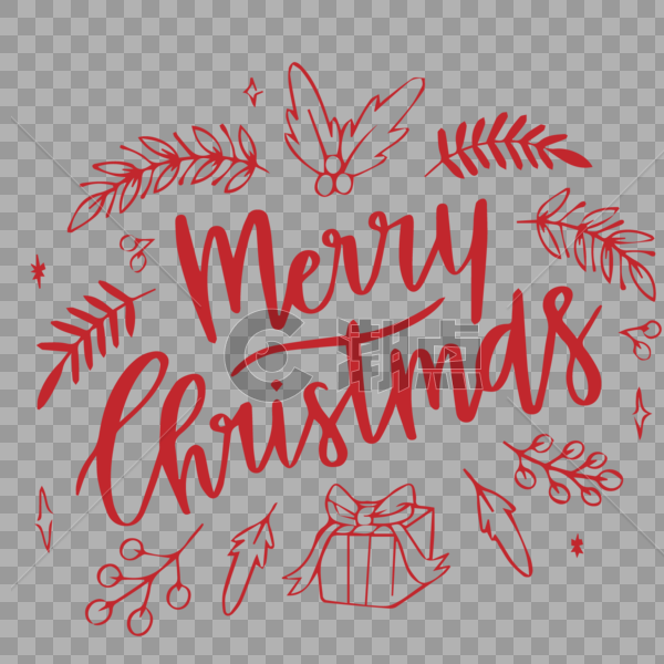 简洁圣诞节快乐英文字母素材图片素材免费下载