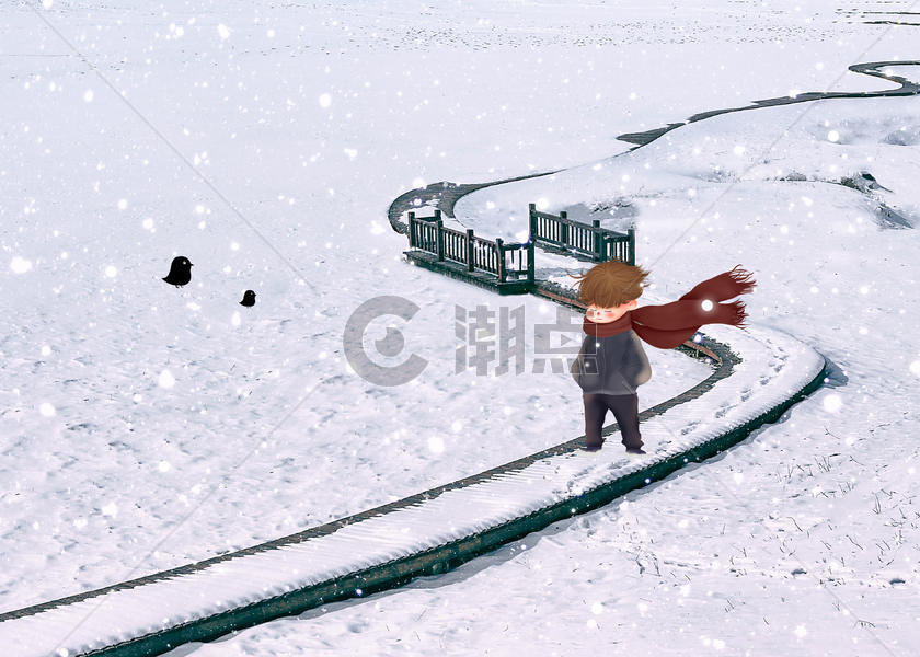 狂风暴雪的冬季图片素材免费下载