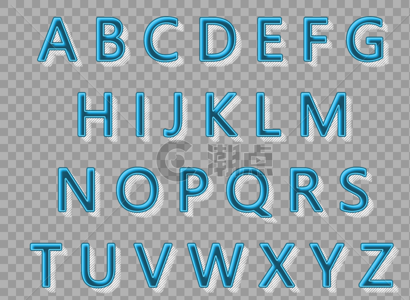蓝色科技感字母图片素材免费下载