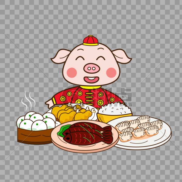 吃大餐的猪图片素材免费下载