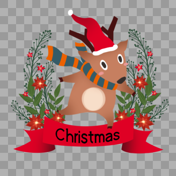 圣诞小鹿装饰图片素材免费下载