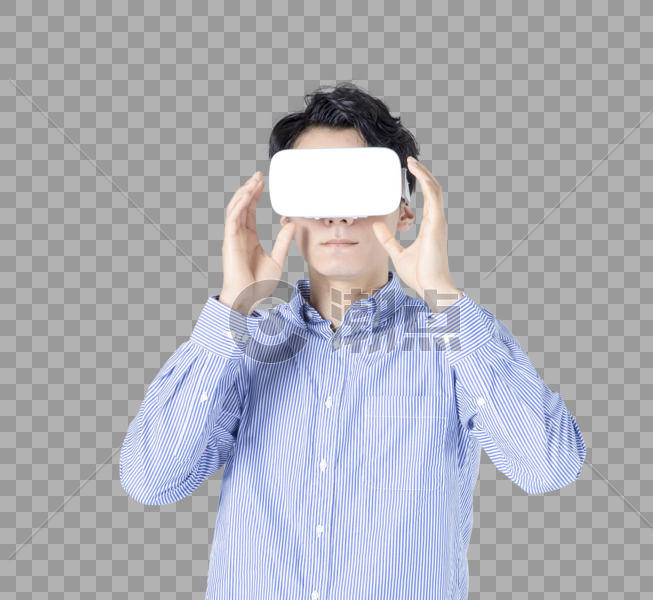 青年男性人像VR眼镜科技感图片素材免费下载