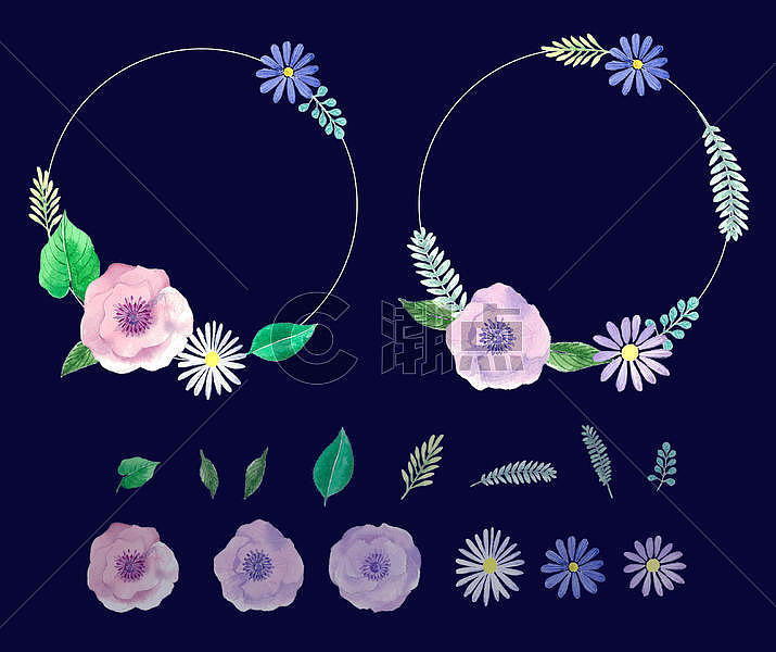 水彩花卉边框图片素材免费下载