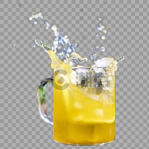 橙色果汁黄水效果元素图片素材免费下载