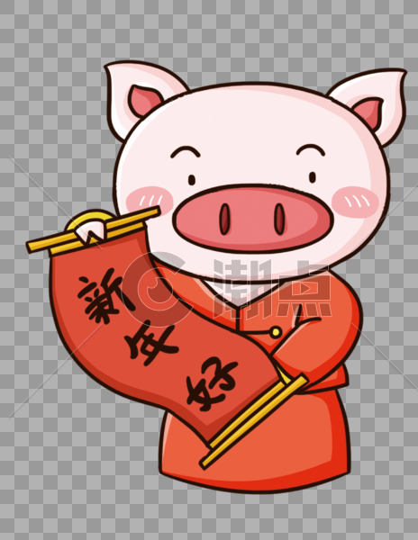 猪年猪送祝福图片素材免费下载