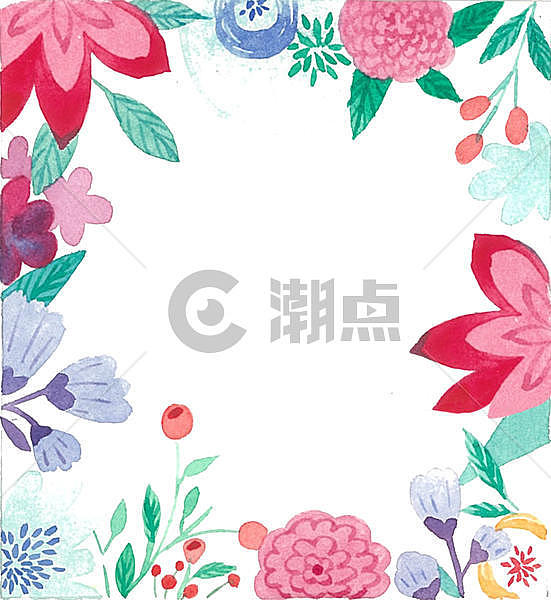 水彩花卉边框图片素材免费下载