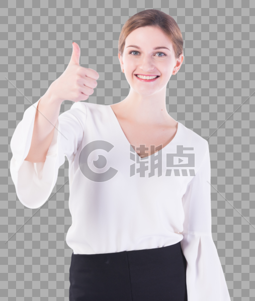 自信的竖拇指的外国女性图片素材免费下载