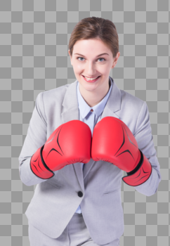 带拳套打拳击的外国女性图片素材免费下载
