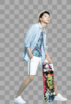 玩滑板的青年男性图片素材免费下载
