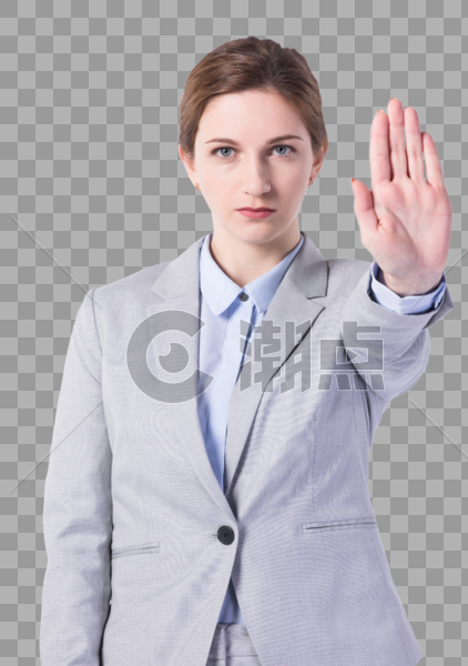 外国商务女性拒绝手势图片素材免费下载