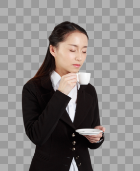 职业女士喝咖啡图片素材免费下载