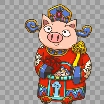 可爱的猪财神图片素材免费下载