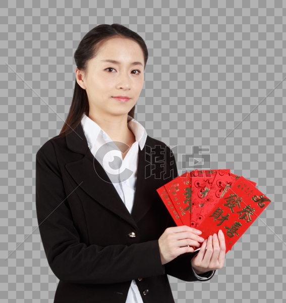 商务职业女士发红包图片素材免费下载