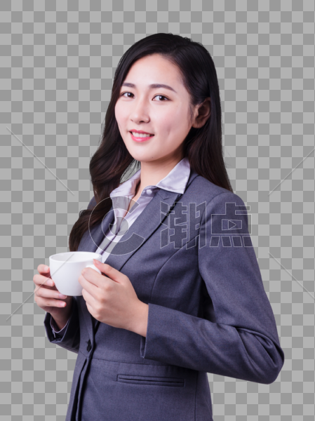 职业女性休息喝咖啡形象图片素材免费下载