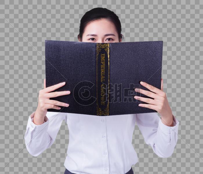 职业女性手握书本形象图片素材免费下载