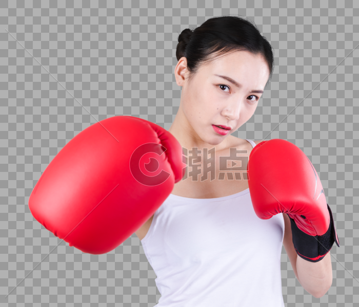 居家女人拳击运动图片素材免费下载