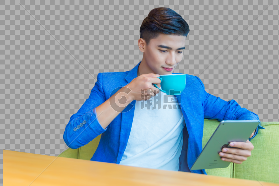 喝咖啡的商务男性图片素材免费下载