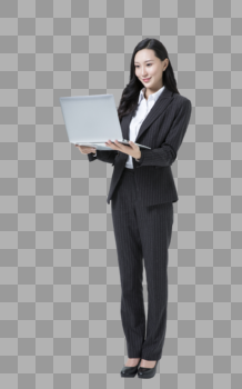 商务女性拿着笔记本电脑图片素材免费下载