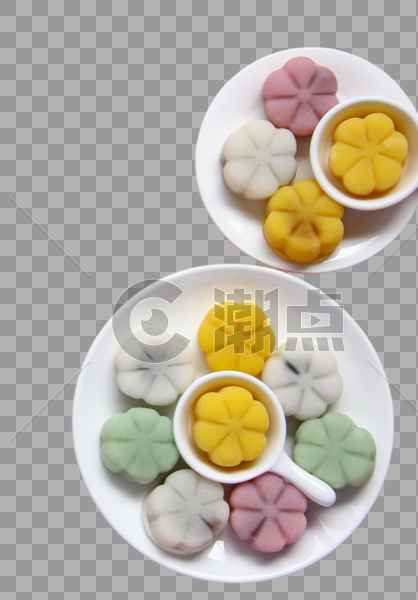 两盘彩色月饼图片素材免费下载