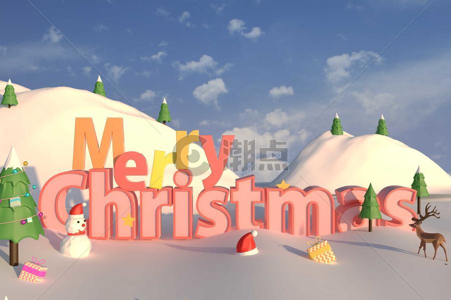 圣诞快乐雪景图片素材免费下载