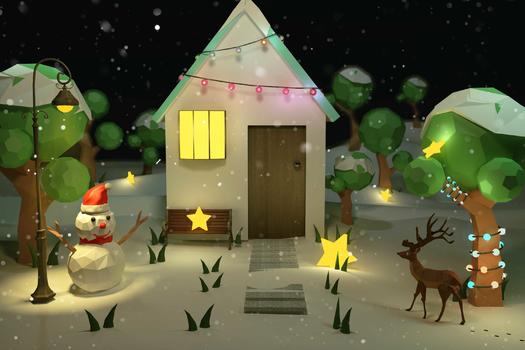 圣诞雪夜图片素材免费下载