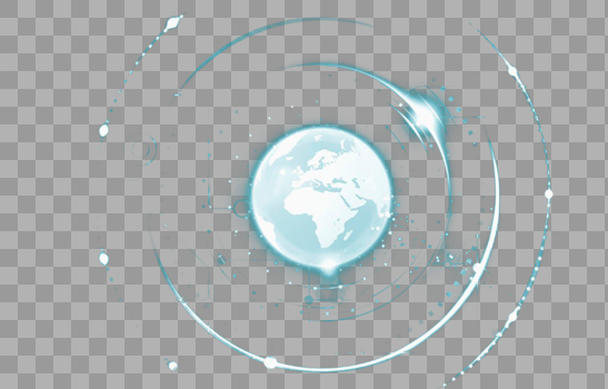 蓝色地球表盘光圈图片素材免费下载