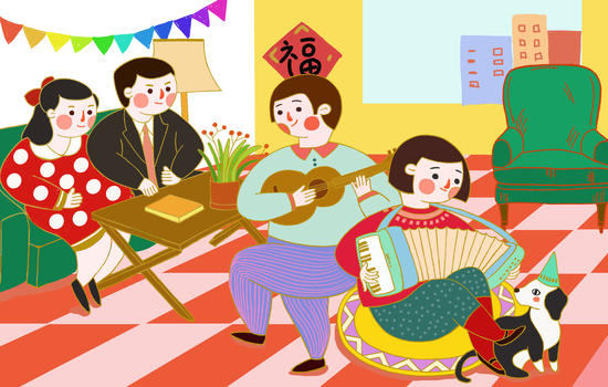 春节团聚阖家欢乐图片素材免费下载