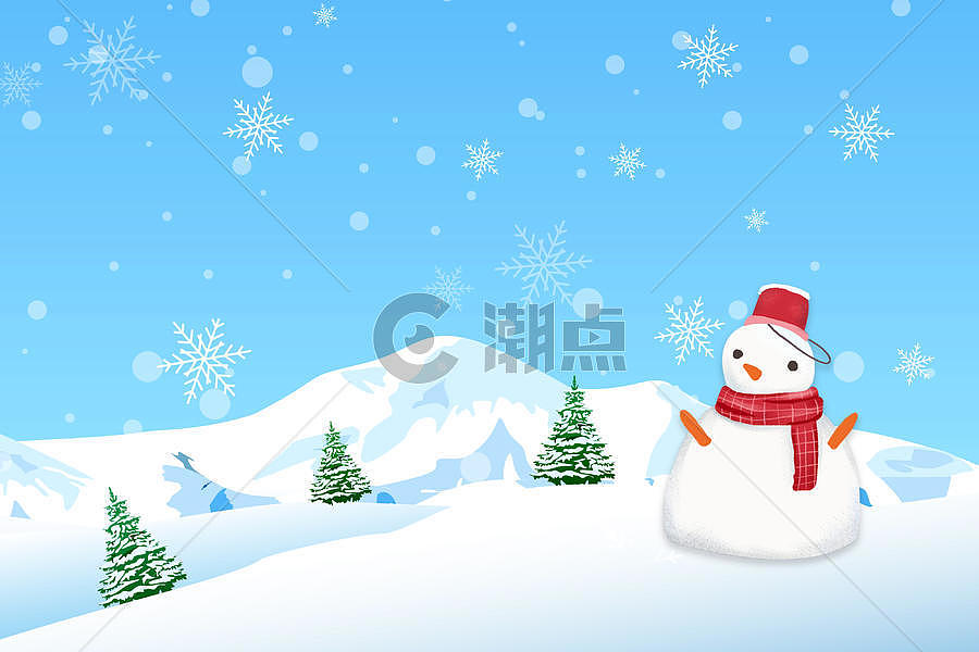 冬季雪人背景图片素材免费下载