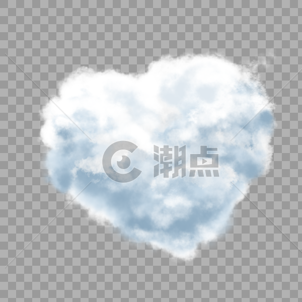 爱心型白色云朵创意元素图片素材免费下载