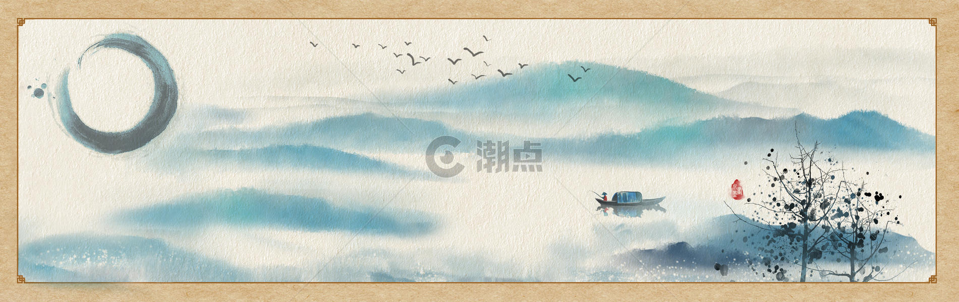 寒江山水图图片素材免费下载