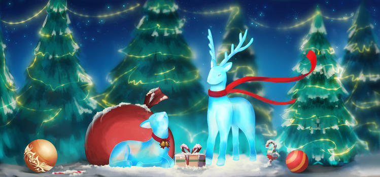 圣诞节麋鹿礼物图片素材免费下载