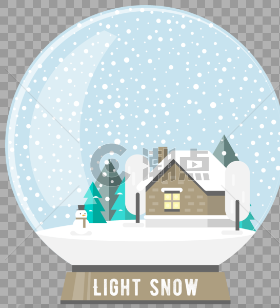 唯美小雪雪屋雪景水晶球图片素材免费下载