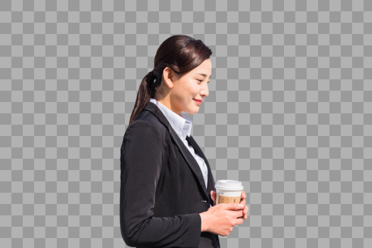 商务女性手拿奶茶图片素材免费下载
