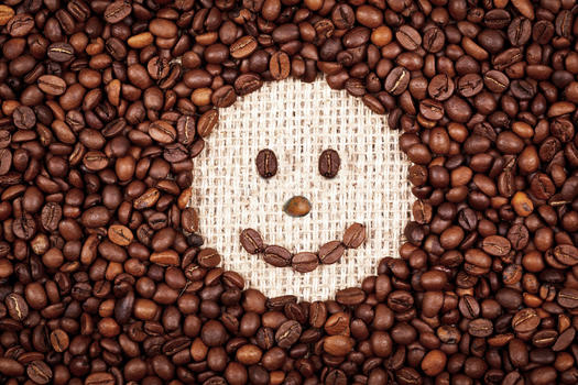 创意咖啡豆笑脸图片素材免费下载